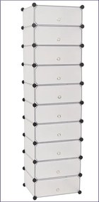 Biała wysoka szafka na buty E1-G64