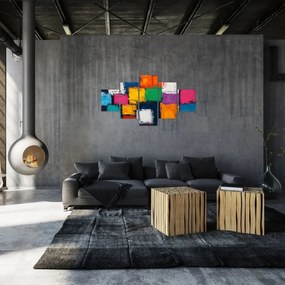Obraz - Obraz z kolorowymi kwadratami (125x70 cm)