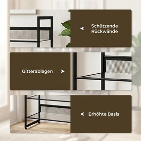 HOMCOM Regał na buty Półka Stojak na buty, 4 półki, 72 cm x 30 cm x 82,7 cm, Czarny | Aosom PL