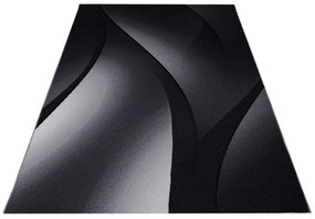 Dywan nowoczesny Plus Linie szaro-czarny 140 cm x 200 cm