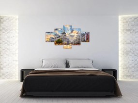 Obraz - Calle Gran Vía, Madryt, Hiszpania (125x70 cm)