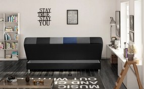 Sofa rozkładana z funkcją spania CAYO VELVET czarna/szara/granatowa ELTAP