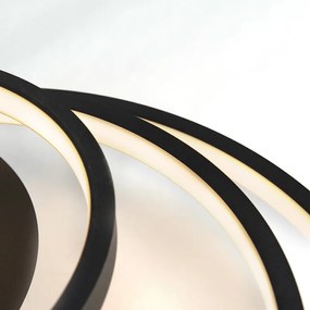Nowoczesna lampa sufitowa czarna z wbudowanym LED i ściemniaczem - Rondas