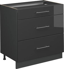Szafka dolna do kuchni antracyt wysoki połysk 80x60x82 fame-line