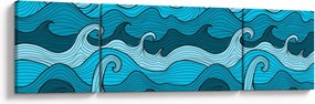 Obraz - Abstrakcja, morze (170x50 cm)