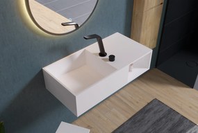 Umywalka ścienna PB2037 z odlewu mineralnegoBiały mat - 80 x 40 x 20 cm