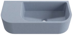 Umywalka betonowa wisząca / nablatowa półokrągła z półką bez otworu na baterię 65 x 30 cm LARMO | różne kolory : Kolor - Lawendowy, Typ montażu - podwieszana