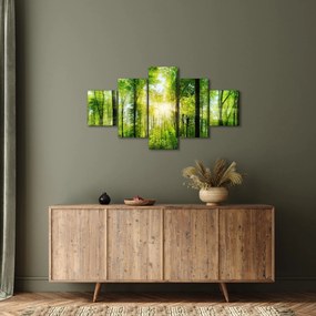 Obraz - Świt w lesie (125x70 cm)
