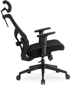 Fotel Biurowy Ergonomiczny Obrotowy BENTO Czarny Nowoczesny