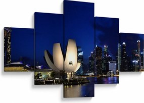 Obraz Singapuru nocą (125x70 cm)