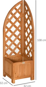 Outsunny Wysokie Łóżko Ogrodowe z Pomocą do Pnączy Skrzynka na Kwiaty Donica Brązowa | Aosom PL