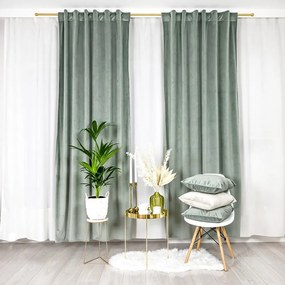 Welurowa zasłona Werona w szałwiowym kolorze