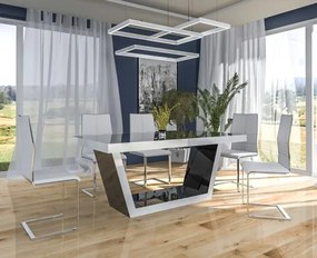 Nowoczesny stół do jadalni w połysku Senator czarny / biały