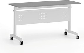 Mobilny stół PRIMO MOBI, 140x60 cm, biała podstawa, grafit