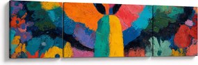 Obraz - Abstrakcyjny anioł z kwiatami (170x50 cm)