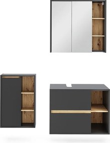 Zestaw mebli łazienkowych szary/artystyczny 80x46x60 viola
