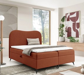 Pomarańczowe tapicerowane łózko kontynentalne  H4-Z02