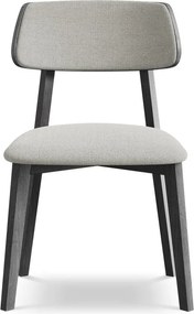 Jasnoszare krzesło z litego drewna Niu – Makamii