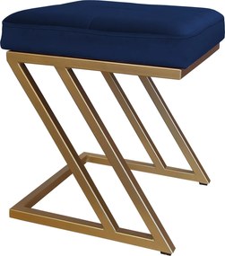 Pufa ZETA tkanina Welur loft ławka podnóżek metal : Kolor Stelaża - Złoty, Kolor tkaniny - VELVET - MG16, Typ tkaniny - Velvet