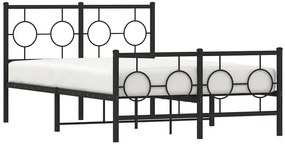 Czarne metalowe łóżko 120x200cm - SLIM