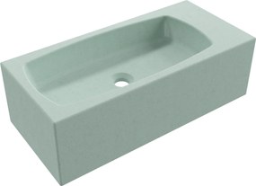 Umywalka betonowa wisząca / nablatowa prostokątna bez otworu na baterię 65 x 30 cm z półką ZALM | różne kolory : Kolor - Miętowy, Typ montażu - nablatowa