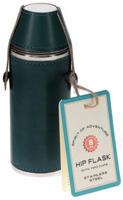 Ciemnoniebieski zestaw piersiówki i kieliszków ze stali nierdzewnej 3 szt. 220 ml Spirit of Adventure – Rex London