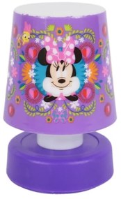 Lampka nocna LED dla dzieci MINNIE 11 cm fioletowa