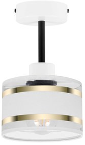 Lampa sufitowa biała jednopunktowy spot z białym abażurem T-1010WE-WE