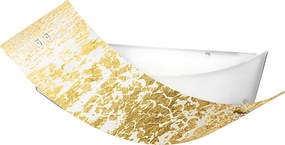 Camilla - Złota lampa sufitowa 2XE27 max 2X70W IP20 - Nowoczesna lampa ścienna ze srebrnym szklanym kloszem i białą ramką 63,5x39cm