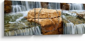 Obraz wodospadu (z zegarem) (90x30 cm)