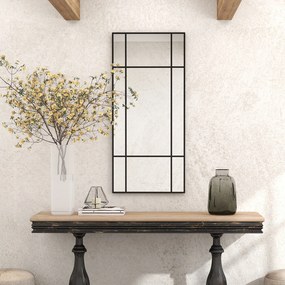 HOMCOM Lustro ścienne, dekoracyjne lustro z metalową ramą, czarne paski, wielowarstwowe szkło, 50B x 2T x 110H cm | Aosom PL