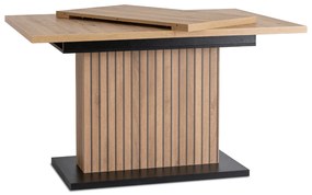 Stół Prostokątny Rozkładany z Lamelami GIANT 130-180 cm Dąb Artisan/Czarny Nowoczesny Loft