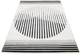 Elegancki Czarno Biały Dywan W Symetryczny Wzór N2-W74