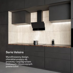 Klarstein Velaire 60cm Ekstrakcja/Recyrkulacja Okap przyścienny skośny Czarny