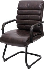 Krzesło konferencyjne MCW-H31,  brązowa sztuczna skóra