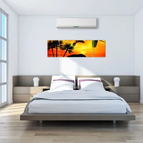 Obraz - papugi i słonie (170x50 cm)