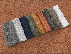 Pomarańczowy rozkładany/ze schowkiem narożnik z materiału bouclé (prawostronny/z szezlongiem) Montaigne – Bobochic Paris