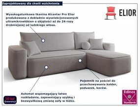 Szary nowoczesny narożnik z funkcją spania G3-C54