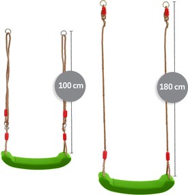 Huśtawka ogrodowa dla dzieci plastikowa ZOYA zielona