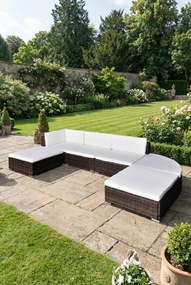 Brązowy zestaw wypoczynkowy do ogrodu E8-G76