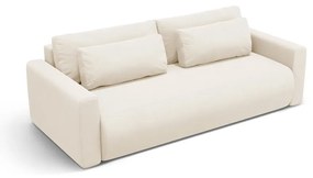 Beżowa aksamitna rozkładana sofa ze schowkiem 238 cm Belfast – Cosmopolitan Design
