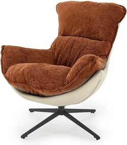 Fotel obrotowy LOBSTER cynamonowy/beżowy