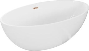 Mexen Nike wanna wolnostojąca 175 x 100 cm, biała, przelew różowe złoto - 54071751000-60