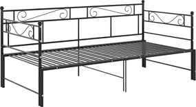 Czarne metalowe łóżko rozkładane 90x200 cm N6-E46