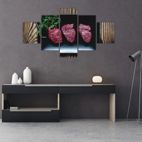 Obraz mięsa na talerzu (125x70 cm)