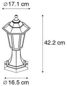 Klasyczna lampa podłogowa zewnętrzna czarna 42,2 cm IP44 - New Haven