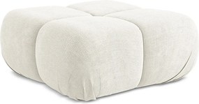 Pufa - z tkaniny szenilowej - biały - LOKUA