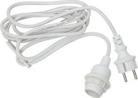 Biały kabel z końcówką na żarówkę Star Trading Ute, dł. 2,5 m