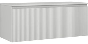 Mexen Rivel szafka łazienkowa podumywalkowa 120 cm z blatem, 1 szuflada, ryflowana , szara mat - 91A20-12047-1-BFC62