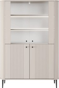 Witryna Vesper 103 cm czterodrzwiowa - kaszmir / czarne nogi